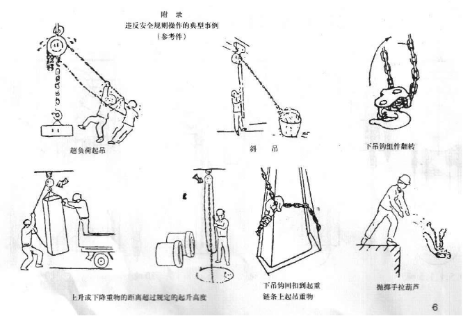 手拉葫芦违反安全规则操作的典型事例